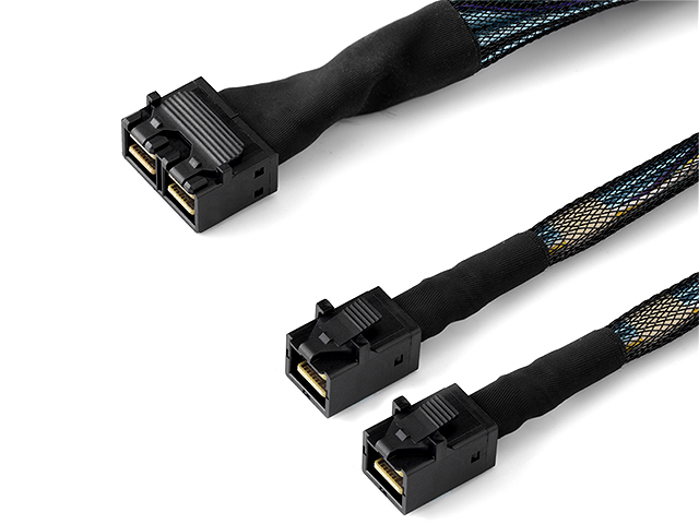 Internal HD Mini-SAS SFF-8643 8I to SFF-8643 4I*2 Internal HD Mini-SAS Data Server Cable,IO-CAB864312