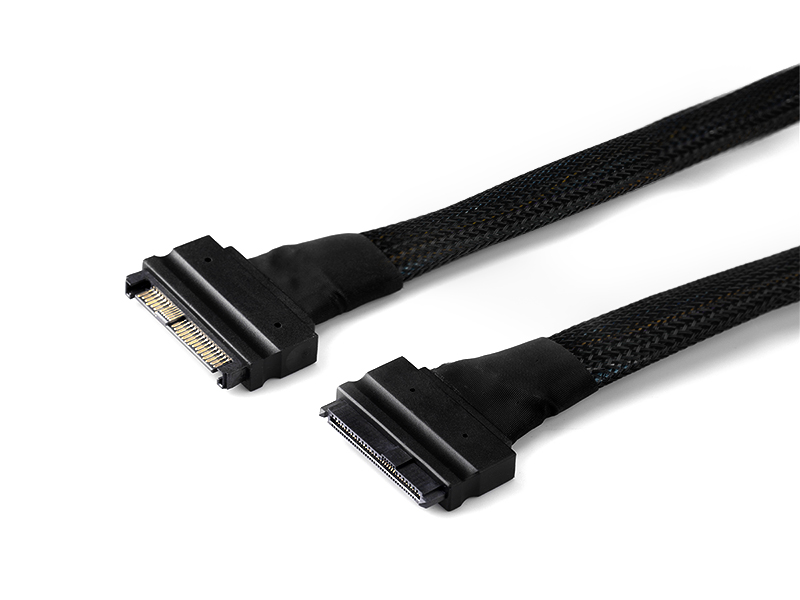 SAS SFF8639 Male to SFF8639 Female Cable 0.5M ，IO-CAB863911