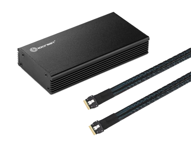 Slinline SAS SFF-8654 X8 to 2 M.2 Ports Adapter Card for PCIe SSD,IO-ADA86542