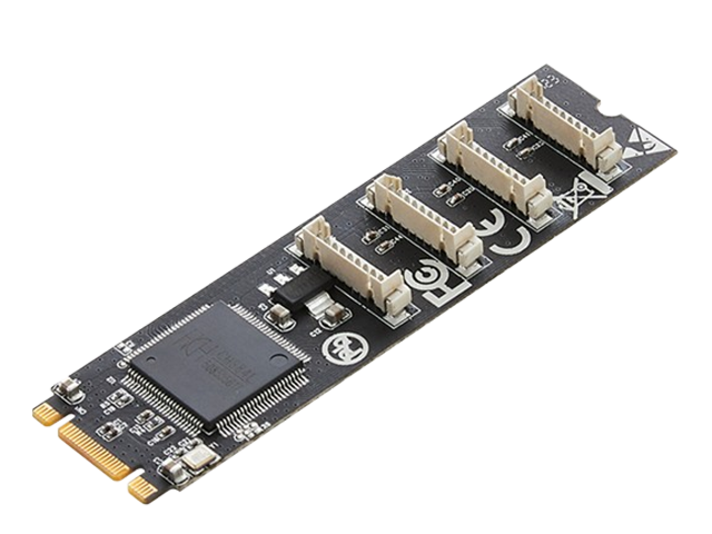 M.2( M+B Key) to 4 Ports RS232 Card，IO-M2F384-4S