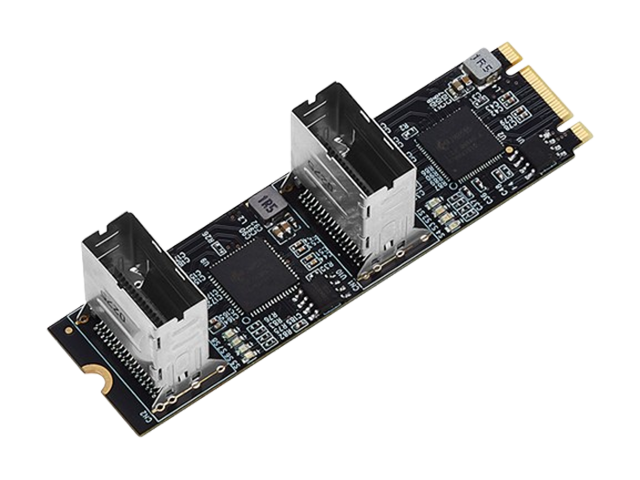 M.2(PCIe3.0) to 8 Port SATA 6G Adapter，IO-M2F588-8I