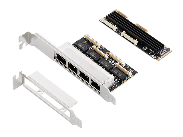 M.2 to 4 Ports Gigabit Ethernet Card, IO-M2F8111H-4GLAN