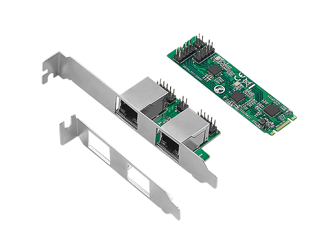 M.2 to Dual 10/100/1000M/2.5G Ethernet Card，IO-M2F8125B-2GLAN