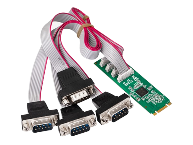 M.2 to 4 Ports DB9 RS232 Serial Controller Card,IO-M2FNNHE-4S