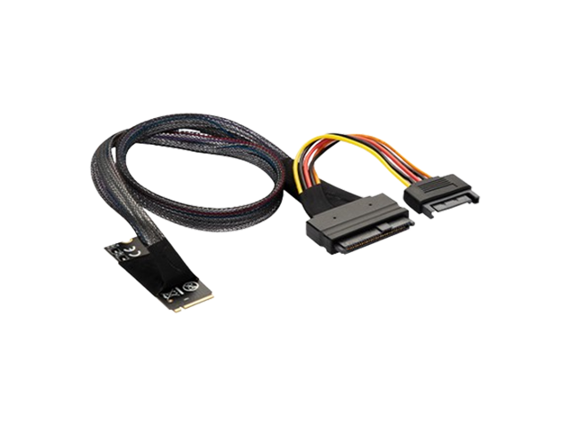 M.2 M-key to U.2 SFF-8639 Cable with 15 Pin Female SATA Connector,IO-M2TO8639