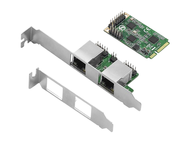 Mini PCIe to Dual 10 /100/1000M/2.5G Ethernet Card，IO-MPE8125B-2GLAN