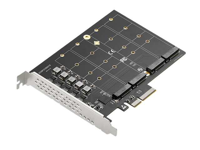 PCIe 3.0 x4 to 4x M.2 NVMe Adapter Card,IO-PCE2806-4M2