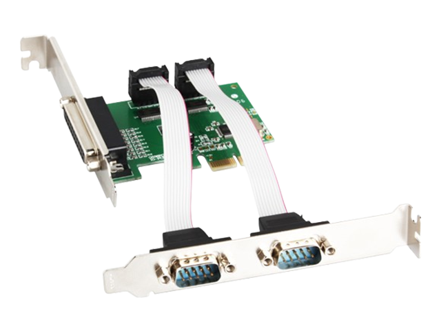 PCIe to 2 Ports RS-232 DB-9 Serial and 1 Port DB-25 Parallel Printer (LPT1) Serial Card ,IO-PCE382-2S1P