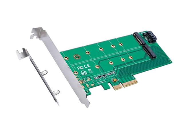 PCIe x 4 to NGFF(PCIe) SSD+SATA to NGFF(SATA)adapter card ,IO-PCE4X-NSP