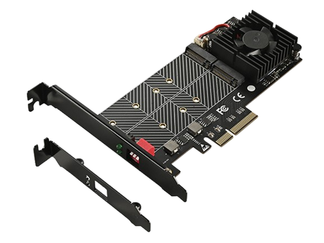 PCIe x4 to 2 Ports PCIe Gen 3x2 NVME RAID Card，IO-PCE586R-2IR