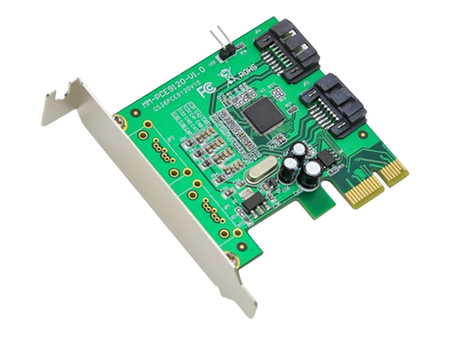 PCIe to 2-port (Internal) SATA III (6Gbps) Controller Card ,IO-PCE9120-2I