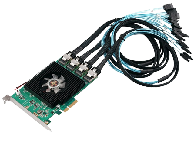 PCIe to 16 port SATA III Controller Card,IO-PCE9215-16I