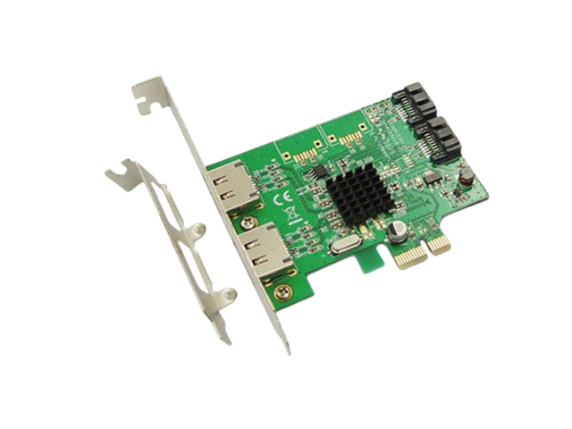 PCIe to 2 Internal, 2 External Ports SATA III  Controller Card, IO-PCE9215-2ES
