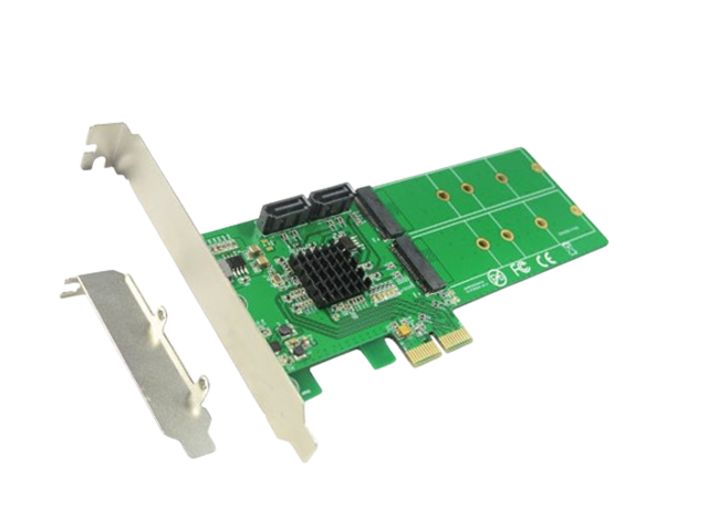 PCIe to 2x M.2 NGFF + 2x SATA adapter card ,IO-PCE9235-2NS