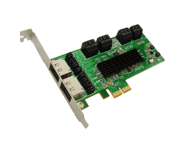 PCIe to 4 external port and 4 internal port SATA 6G Card,IO-PCE9705-4E4I