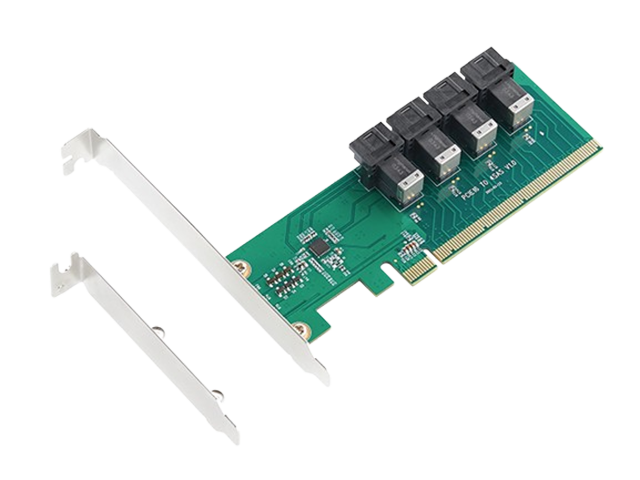 PCIe Gen3 x16 to Mini SAS HD(SFF-8643) quad-port Adapter,IO-PCET4U2-4U