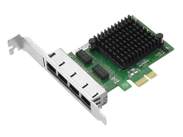 Lekuo 4-Port PCle to 1G Network Card,Intel350-T4 Chip